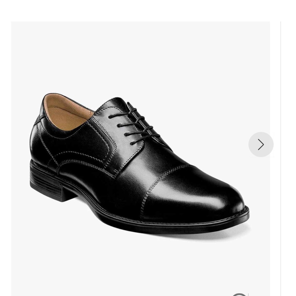 Forsheim Comfortech Men’s Shoe. “Midtown Cap Oxford”. Black, size 10D.